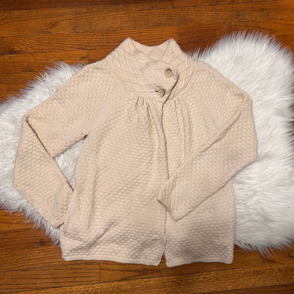LOFT Cream Knit Sweater; Small